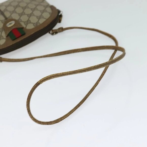 GUCCI GG Supreme Web Sherry Line Shoulder Bag PVC Beige 904 02 047 Auth 128433 - Picture 8 of 16
